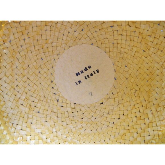 Vtg Italian Straw Hat With Figurine & Accents 1950s Boater Gatsby Autumn Fall - Picture 5 of 16